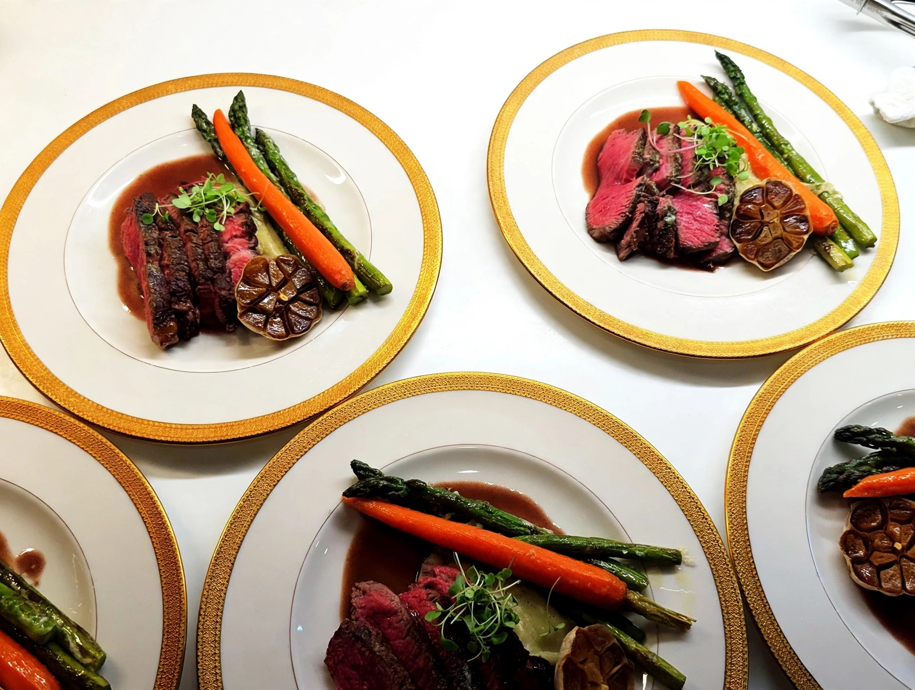 Beef tenderloin dinners ready for service