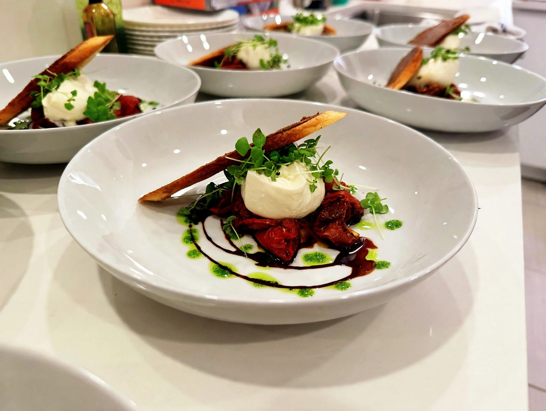 Burrata with roasted tomatoes by Chef Tony