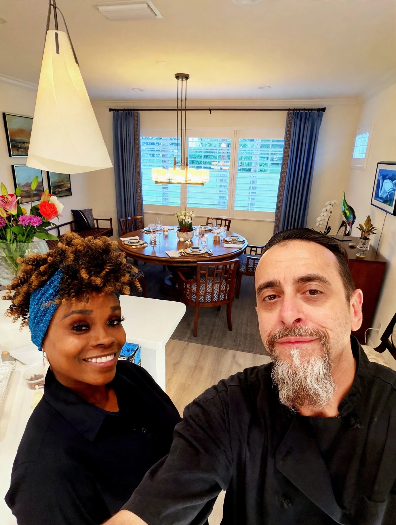 Chef Tony and his wife in a client's dining room