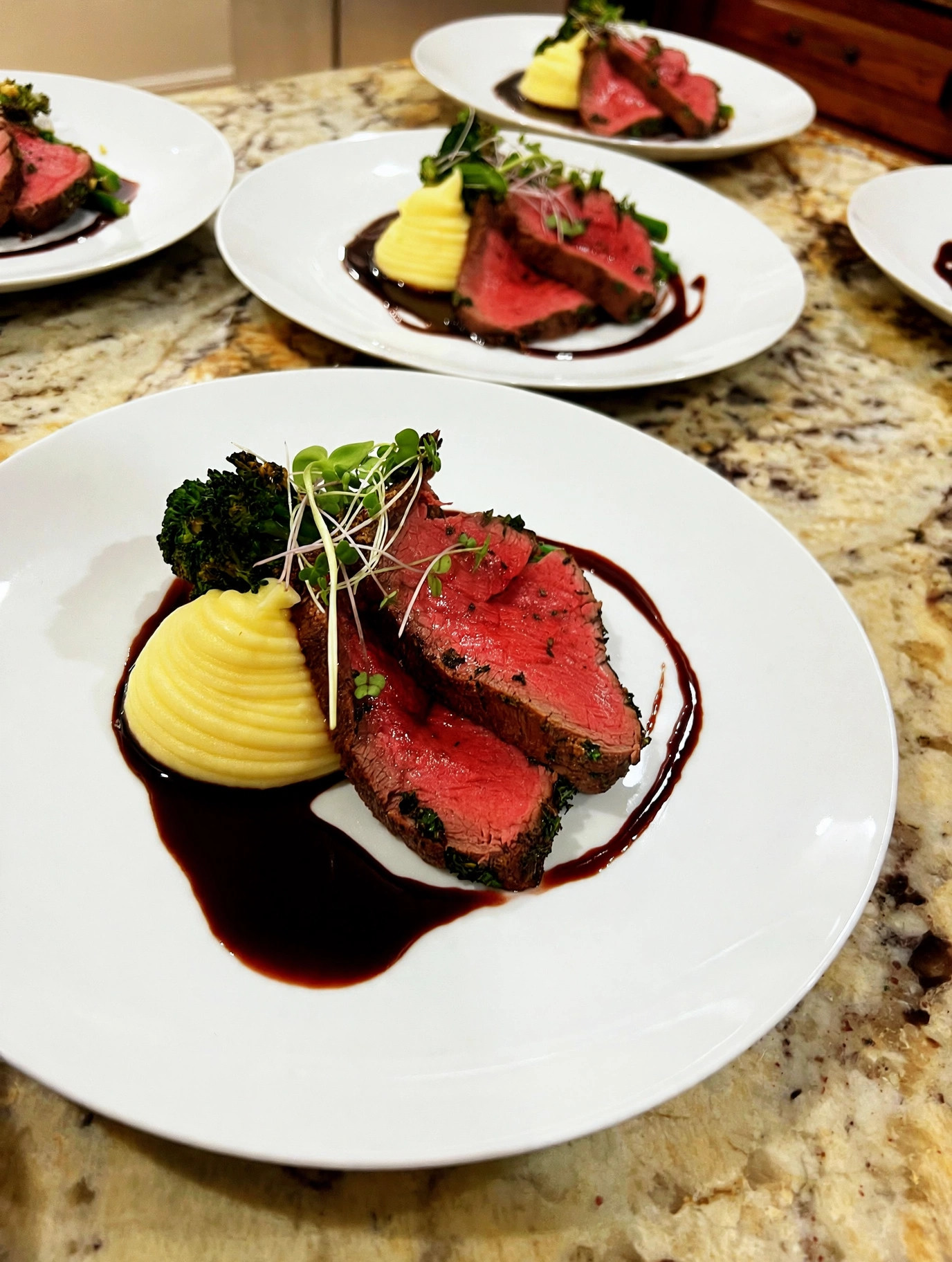 Beef tenderloin with pomme puree by Chef Tony