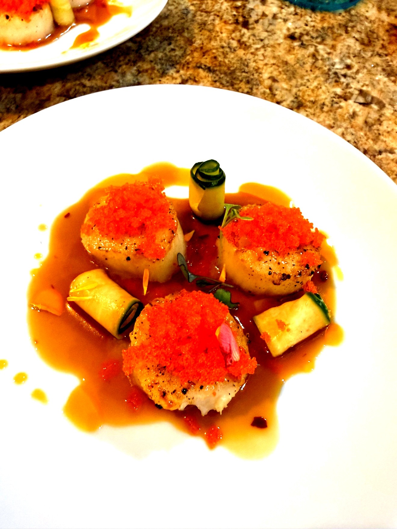 Beautifully plated scallops
