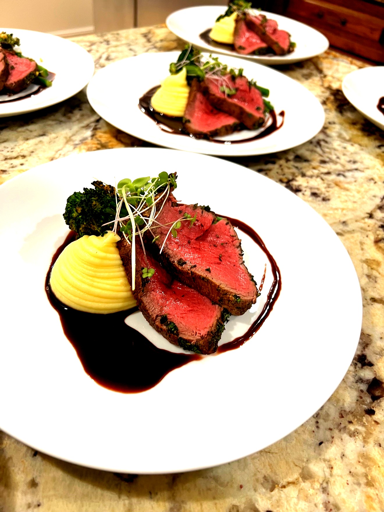Elegant beef tenderloin plate